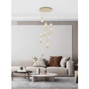 BRILLE Gold Aluminium & Clear Glass LED