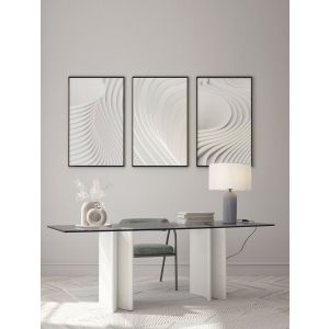 Ammos Gray Natural Concrete & White Fabr