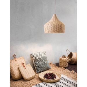 MIA Natural Ratan & Wood Black Fabric Wi
