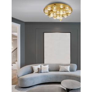 BRILLE Gold Aluminium & Clear Glass LED