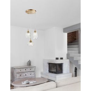 MOND Satin Gold Metal Clear Glass LED E1