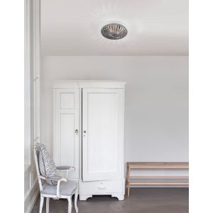 CLAM Smoke Chrome Glass White Metal LED