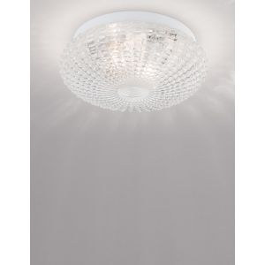 CLAM Clear Glass White Metal LED E27 2x1