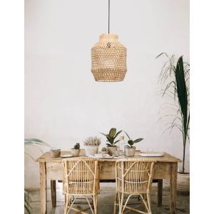 MIA Natural Ratan Black Fabric Wire & Ba