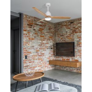 NATURE Matt White Steel & Glass Oak Wood