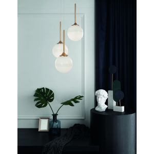CANTONA White Opal Glass Brass Gold LED