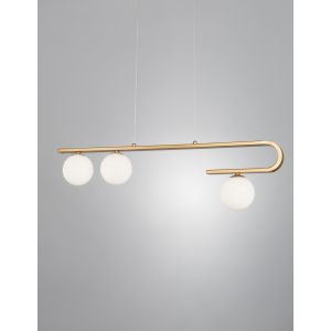 CANTONA White Opal Glass Brass Gold LED