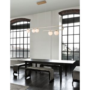 CANTONA White Opal Glass Brass Gold LED