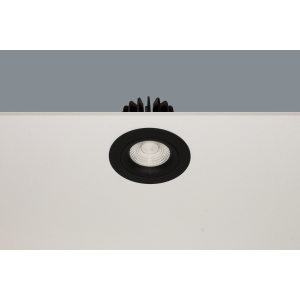 DL zwart rond dimbaar vast 8W IP44 2700K