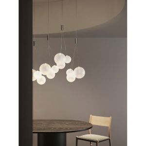 Hanglamp Radom chrome/satijn wit 3x1W