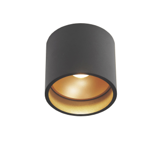 Opbouwspot Orm zw/ko IP54 CRI90 7W 2700K