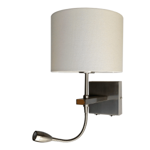 Quad, staal, 2 lichts E27 / 3w led 2700K