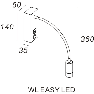WL wit +USB "Easy" 3W LED 3000K 180lm