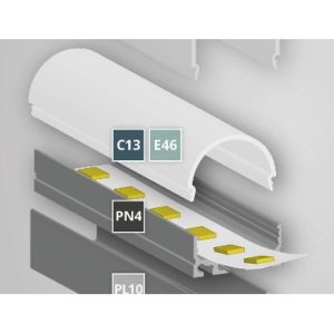 Afdekking opaal 2m 180° rond (PN4)