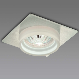 Spot DG vierkant alu glas rond opaal