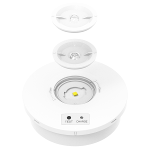 LED nood spot opbouw rond wit