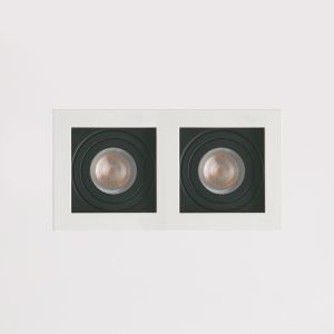 Grid 2 GU10, Fire Rated, White / Black