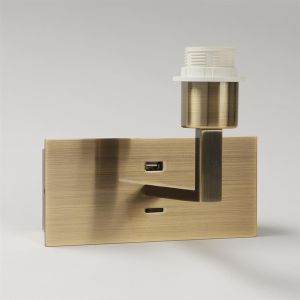 Pimlico Plus, E27, USB, Antique Brass