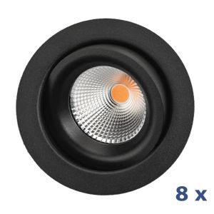 Junistar Eco set van 8 zwart 5W 3000K