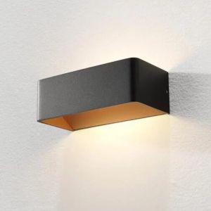 Mainz wandlamp zwart, goude reflector
